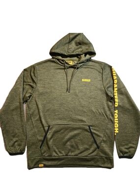 RARE Dewalt Hoodie Men's Size Large Guaranteed Tough Olive Green Sweater EUC